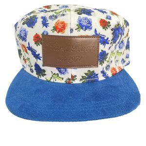 Hard Rock Cafe Suede Trim White & Floral Twill Baseball Hat Men's Adjustable Cap